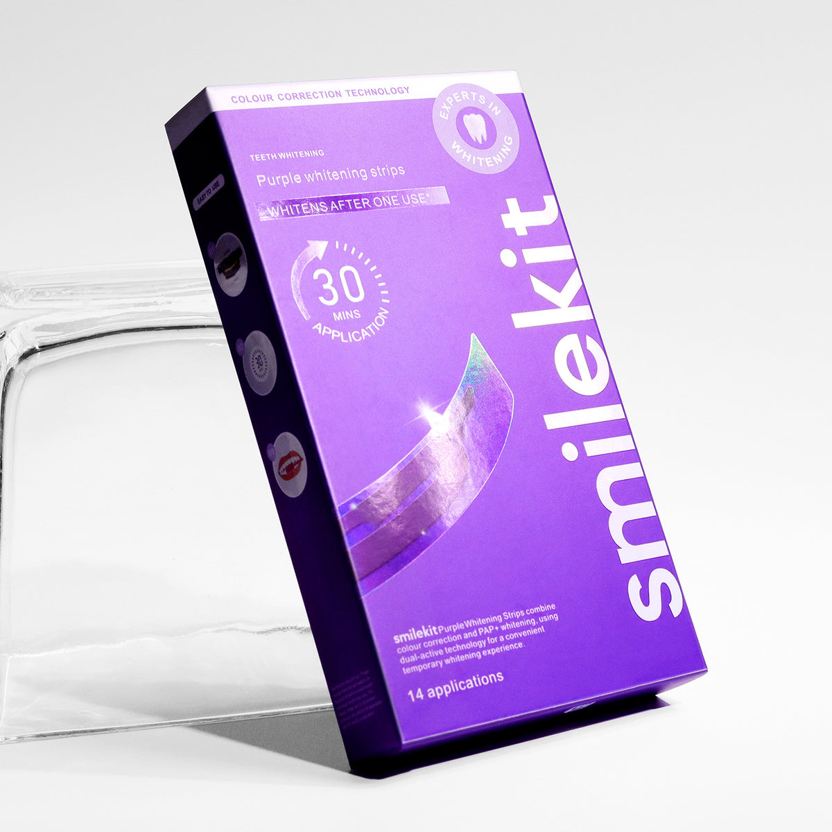SmileKit Purple Teeth Whitening Strips 2.0, Brightening and Removing Yellow Stains