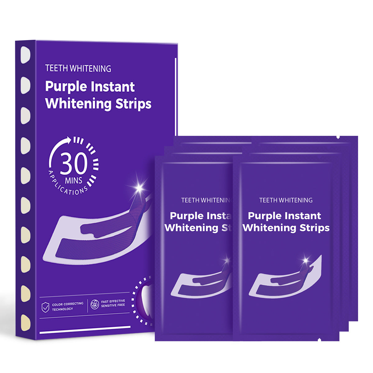 SmileKit Purple Teeth Whitening Strips 2.0, Brightening and Removing Yellow Stains