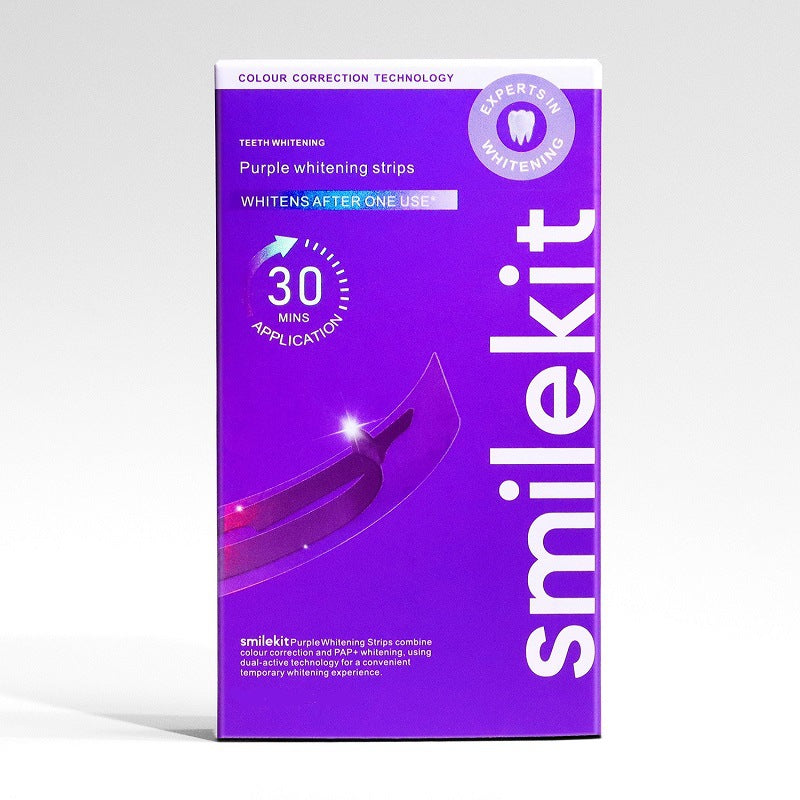 SmileKit Purple Teeth Whitening Strips 2.0, Brightening and Removing Yellow Stains
