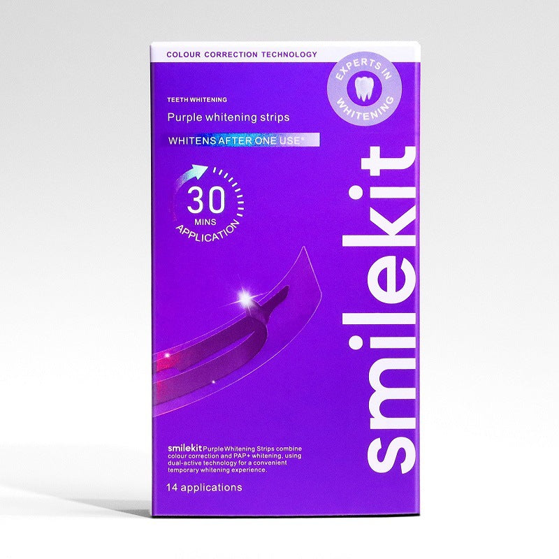 SmileKit Purple Teeth Whitening Strips 2.0, Brightening and Removing Yellow Stains